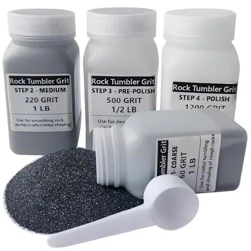 Tonmp 3 LBS Rock Tumbler Grit and Polish Refill Kit - Tumbling Grit Media - 4