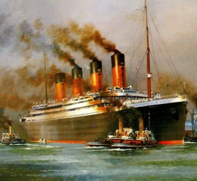 MARINE ART POSTERS RMS Titanic Departure Into History Continental Size ...