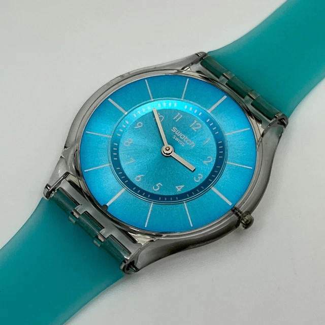 SWATCH SKIN BLUE Classiness SFK363 Ultra Slim Quartz Watch Works
