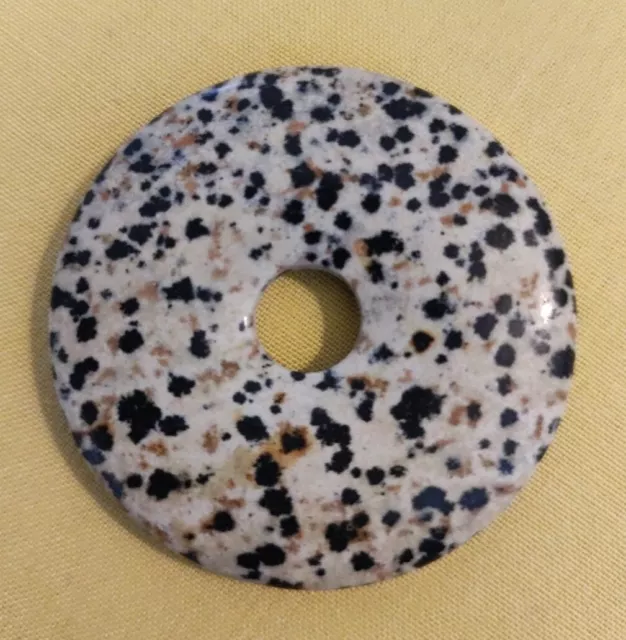 ❤️  Hobbyauflösung ❤️ ca. 50 mm großer Edelstein Donut Dalmatinerjaspis ❤️