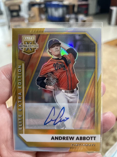 2022 Panini Elite Extra Edition - Gold Auto Andrew Abbott  10/10 - Reds - Invest