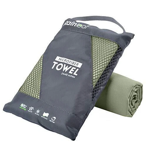 Microfiber Towel ,Army Green,24 X 48 Sports & Beach Gym. Fast Drying Compact