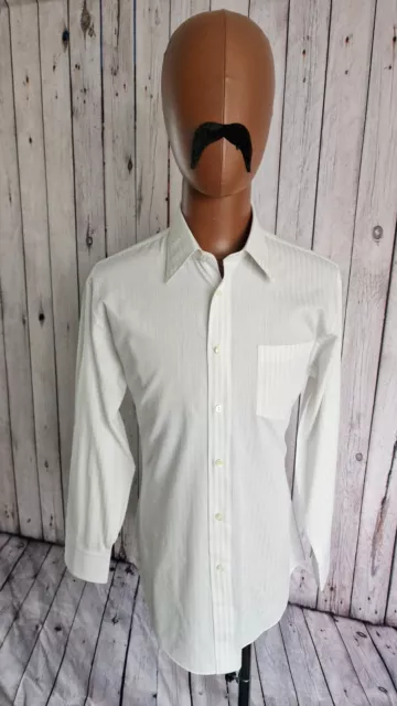 Camicia abito vintage Pierre Cardin -15"/Piccole righe policotone giapponese BV56u 2