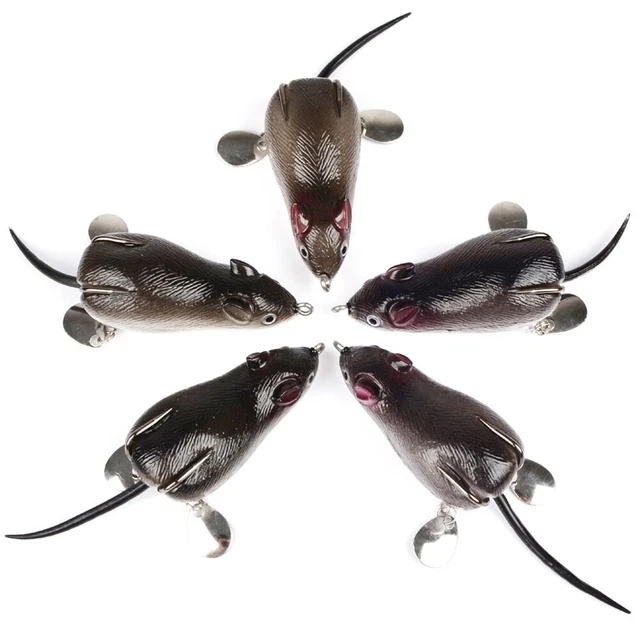 Lifelike 3D Rubber Sharp Hook Rat Fishing Lure Bait Snakehead Fish Tackle Tool