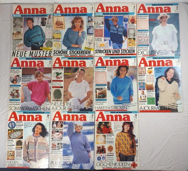 Burda Anna 1988 Handarbeiten Schnittmuster Nähen Stricken Häkeln Anleitung 80er