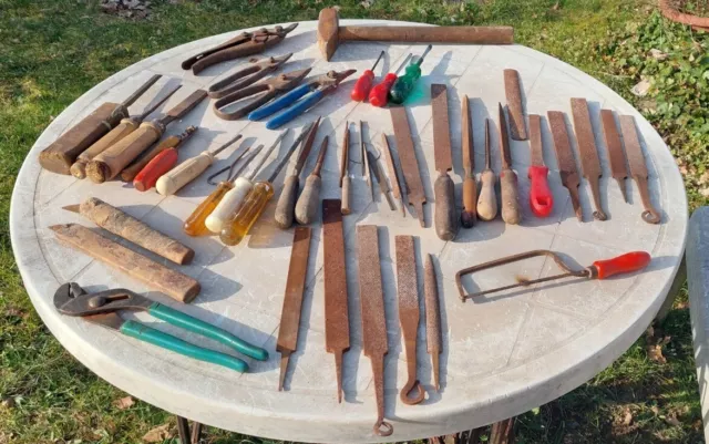 Konvolut alter Werkzeuge Sammlung -46 Stück- Hammer 1kg,Feilen,Stemmeisen usw.