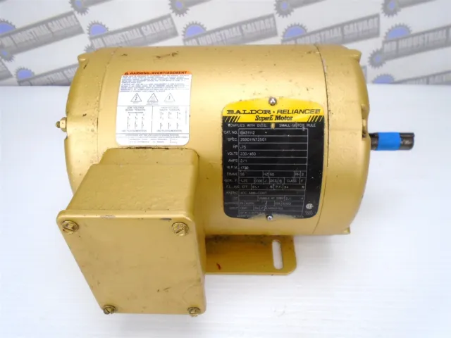 Baldor-Reliance Motor - EM31112 - 3 PH, .75 HP, 1800 RPM, 230/460 V (Tested)