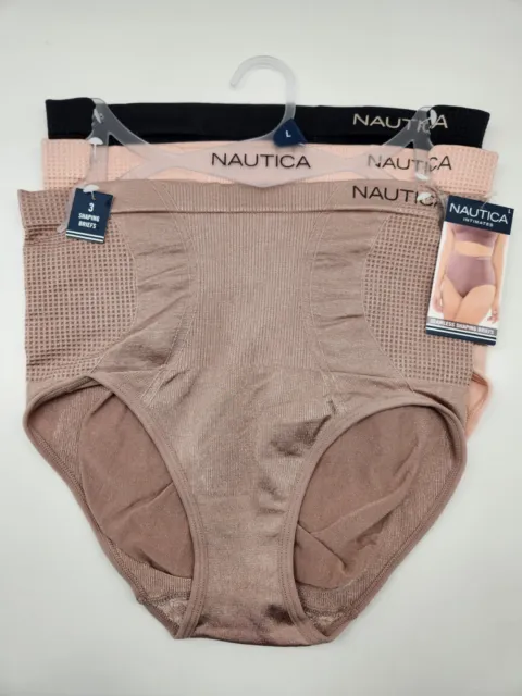 NAUTICA 3PACK WOMENS L XL Logo Seamless Shaping Briefs Panties