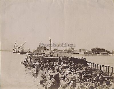 Egypte Canal de Suez Histoire Travaux élargissement Vintage Albumine ca 1895