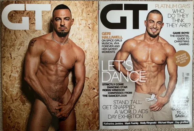 GT Magazine Robin Windsor Cover X 2. Issues 414 and 427 Winter/ Jan 2013. Gay