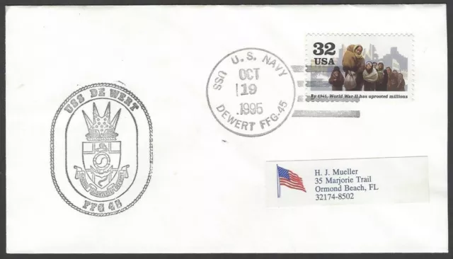 Croatia UNPROFOR UN Protection Force 1995 US Navy USS Dewert FFG-45 cover