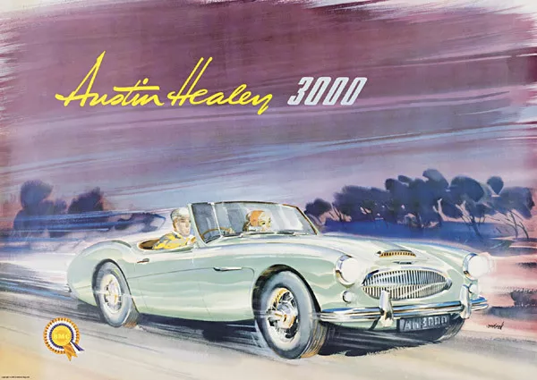 Austin Healey 3000 Vintage Advertising Showroom  Picture Print Poster A1 A3+