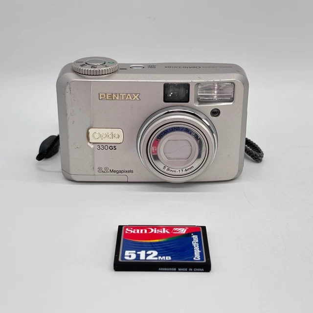 PENTAX OPTIO 330GS Compact Digital Camera 3.2MP VTG Y2K Flip