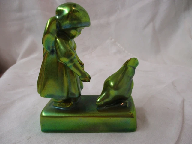 Cruche En Poterie Irisé Zsolnay Eosin - Vase Vert Irisé - Pièce Décorative