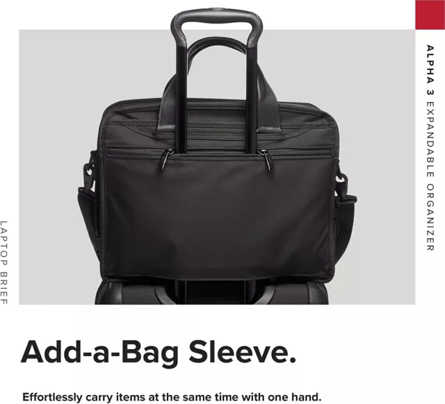 TUMI Alpha 3 Expandable Organizer Laptop Brief Black 1 One Size