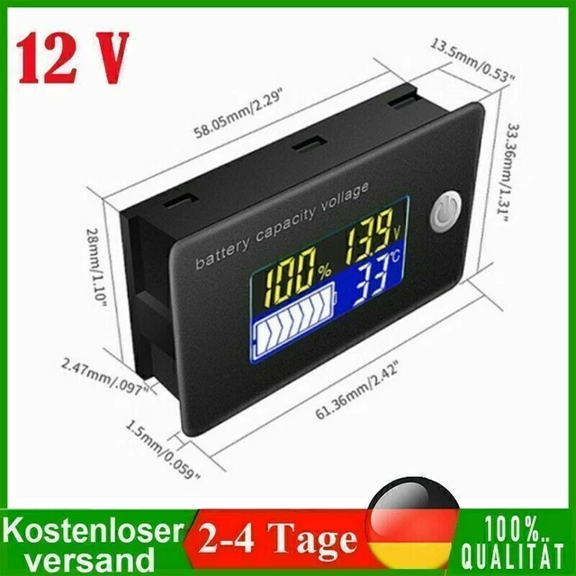 Monitor Capacità Batteria 8-100V - 2 Pezzi, Display LCD, Per Batterie Piombo-Acido, Auto, Barche - Foto 6