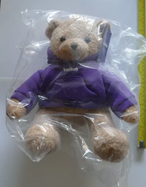 Twitch Plush Bear - Teddy Bear Purple Hoodie Cuddly Cute Bear