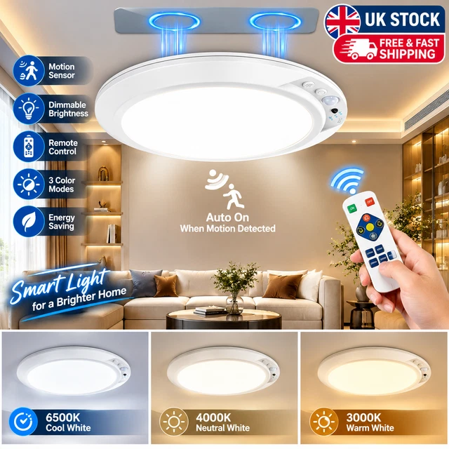 LED MOTION SENSOR Light Rechargeable Wireless Magnetic Ceiling/Wall ...