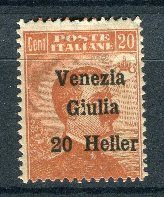 ITALY; VENEZIA GIULIA early 1900s Emmanuel Optd. issue Mint hinged 20c. value