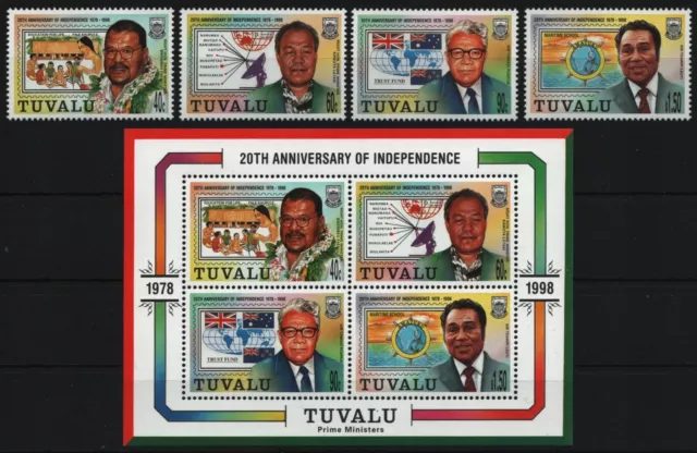 Tuvalu 1998 - Mi-Nr. 809-812 & Block 64 ** - MNH - 20 Jahre Unabhängigkeit