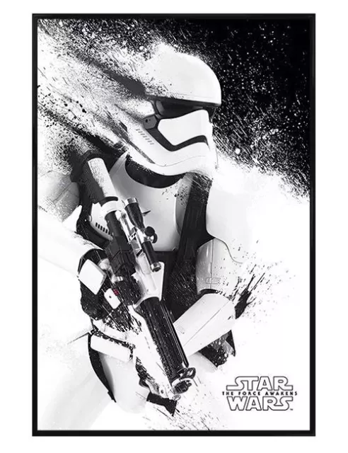 Star Wars Poster Gloss Black Framed Episode VII Stormtrooper Paint 61x91.5cm