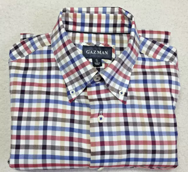 Gazman Men's Multicoloured Check Long Sleeve Collared Button up Shirt Size Small