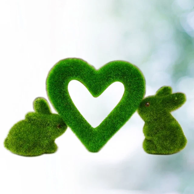 1pc Kaninchen Moos Bunny Figuren Dekoration Kaninchen Bunny Dekoration