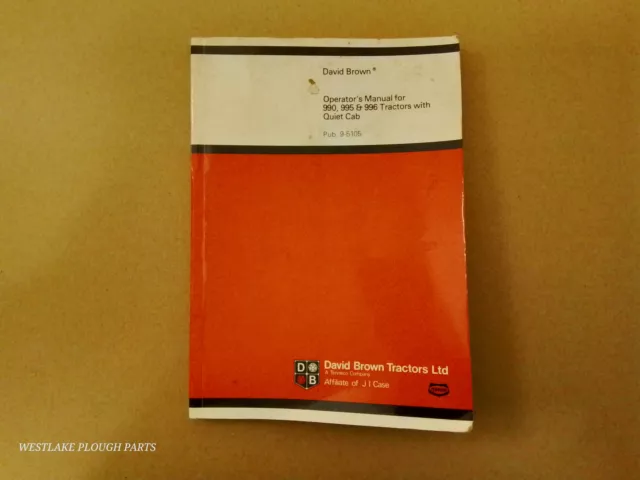 David Brown Tractor 990 995 996 Operators Manual