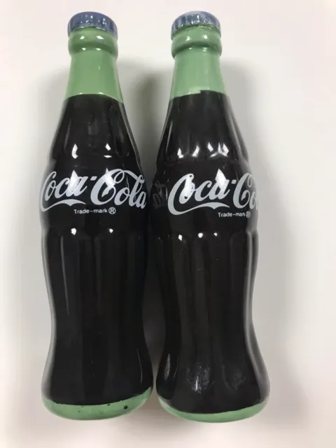 coca cola ceramic bottles salt pepper shakers 5.5” tall