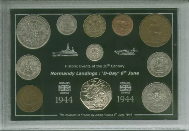 D-Day The Normandy Landings WWII Veteran Remembrance Coin Display Gift Set 1944