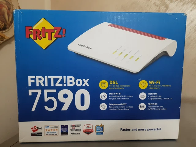 AVM FRITZ Box 7590 NO BRAND  MODEM ROUTER VOIP FIBRA ADSL MESH WI-FI  2533 Mb