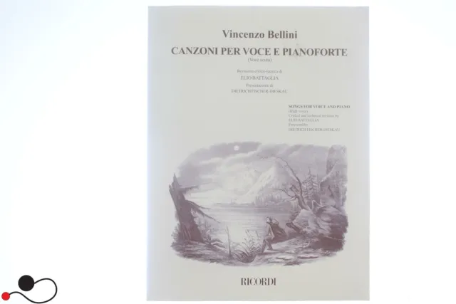 Spartito Ricordi Bellini Battaglia Canzoni Per Voce E Pianoforte Voce Acuta