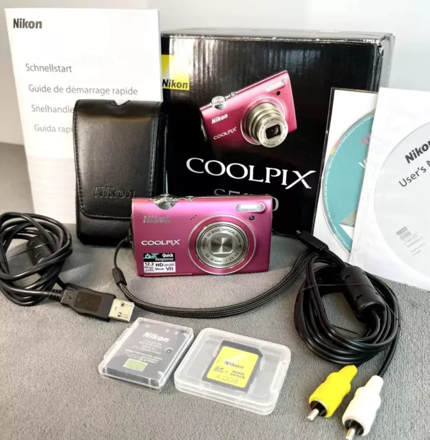 Nikon COOLPIX S5100 PINK Boxed Great Condition 12.2 MP Compact Digital Camera