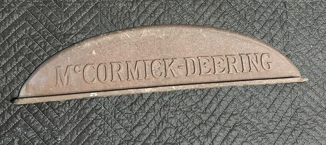 Vintage McCormick Deering Mancave Wall Hanger Cast Iron Radiator Front