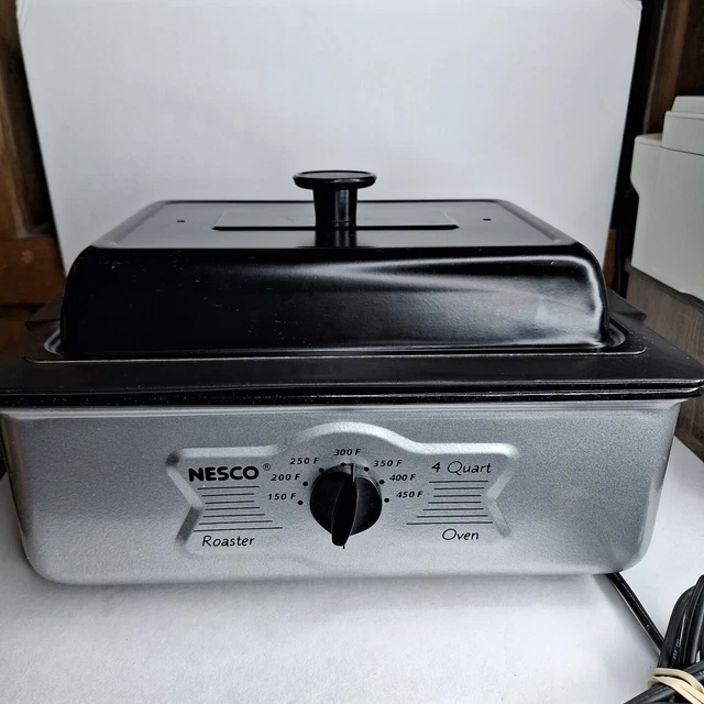 NESCO ELECTRIC NON Stick Roaster Oven Slow Cooker Model 4804 USA 4 Qt
