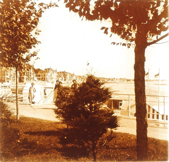 FRANCE La Baule Plage c1930 Photo originale Plaque Stereo P74L17n