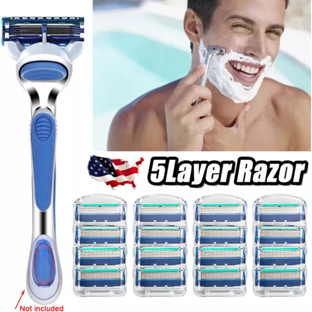 16PCS Replacements 5-Layer Men' For Gillette Fusion Proglide Power Razor Blades