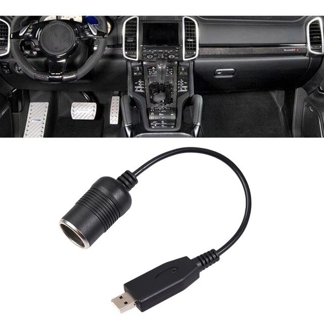 25cm 5V USB A Male to 12V Car Cigarette Lighter Socket Adap.P7 Female Cable V7S8