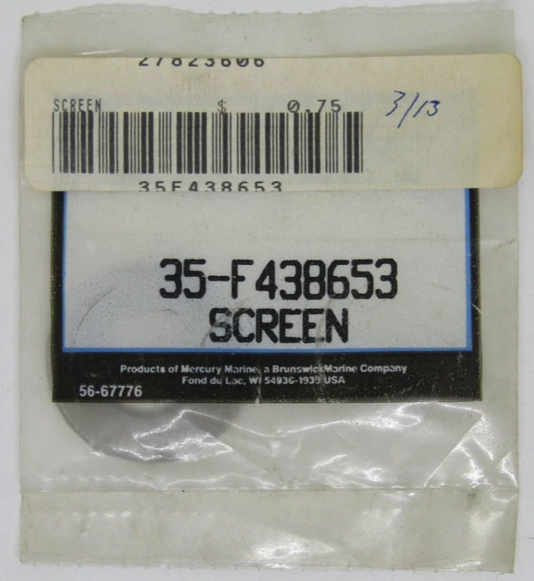 NEW QUICKSILVER MERCURY Marine Boat OEM Screen Part No. 35F438653 12.