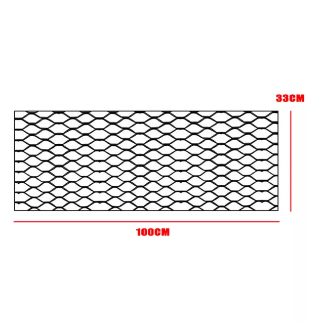 Grille Universelle Calandre Noir Nid D'abeille Pare-Choc Prise D'air 100 x 33cm 3