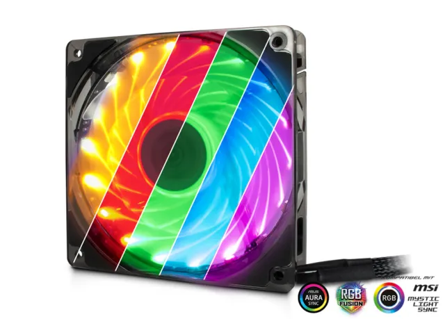 PC Gehäuselüfter RGB LED 120mm ASUS AURA MSI MYSTIC LIGHT komp.