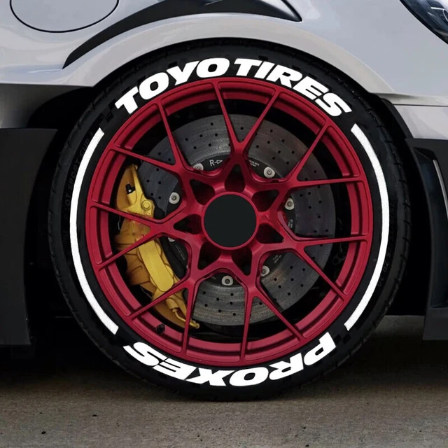 TOYO TIRES PROXES Tire Lettering Sticker With Line 1.20" 15"-24" 4 Tires Set