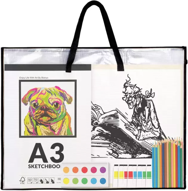 5 Pcs Art Portfolio Bag 19 x 25 Inches Posters Organizer with Zipper and  Handle Art Supply Bag and 5 Pcs A4 Pencil Bags 9 x 13 Inches Art Supplies  Storage Bag