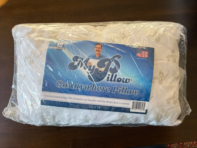 My Pillow Go Anywhere Travel Pillow 12” x 18” NEW In PACKAGE