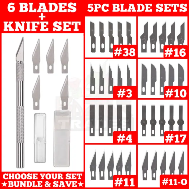 Hobby Exacto Knife X-Acto Set 6 Blades Handle For Craftsman Craft