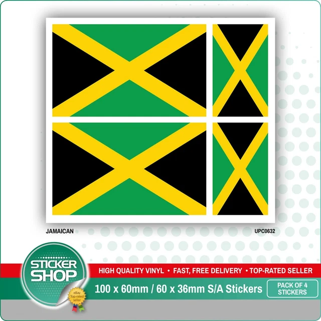 Jamaica Flag Jamaican Emblem Chrome Car Decal Sticker Set Sell Jamaica Flag Shield Decal 5"x4.3" Jamaican Vinyl Car Sticker ZU1 In Sticker Unbranded Flags &amp; Political Car &amp; Truck Decals/Stickers