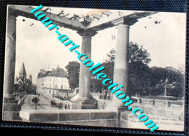 Cpa 57. Moselle - Metz, Vue Vers Le Nouveau Temple Protestant 1918 Carte Postale