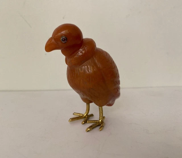 FABERGE Antique Imperial Russian Figurine of a Buteo buteo Carved Natural Agate