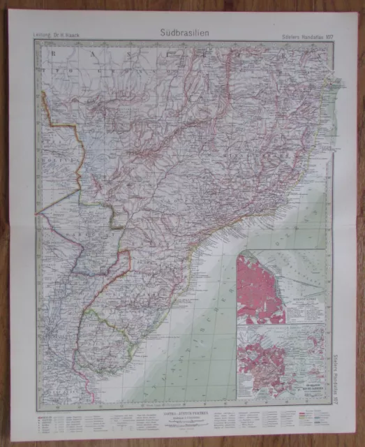 Südbrasilien Brasilien South Brasil - Kupferstich 1926 Alte Landkarte Old Map