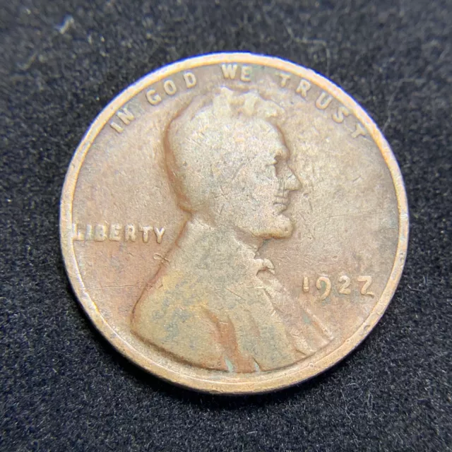 1927 US Lincoln Wheat 1c One Cent Penny! NO Mint Mark!